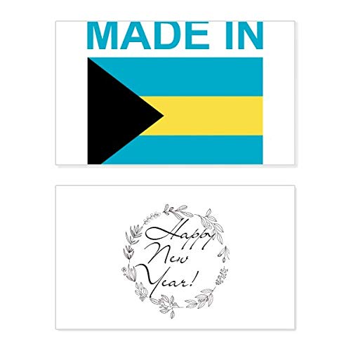 Tarjeta conmemorativa de Año Nuevo hecha en Bahamas con mensaje en inglés para coleccionistas