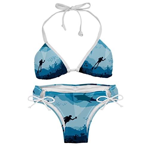Bikini sous-marin Blue Sharks pour femme multicolore en taille XL
