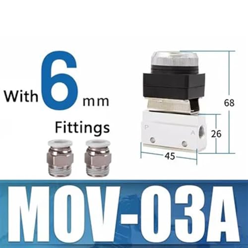 Commande manuelle pneumatique MOV-03 vanne mécanique bouton poussoir