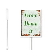 Horienteeon - Divertido letrero de jardín con texto en inglés 'Grow Damn it Out', decoración artística para patio de granja, 11,5 x 15 cm
