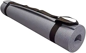Tapete de Yoga EVA com Alça 170x60cm Cinza – Antiderrapante, Confortável e Ideal para Exercícios, Pilates e Meditação