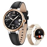 【「Picky's AWARD 2025」受賞】FOSMET W1 スマートウォッチ レディース 小さめ 睡眠管理 丸型 常時表示 iphone アンドロイド対応 AMOLEDディスプレイ サファイアガラス搭載 アプリのGPS連動可能 運動の自動検知機能 IP68防水 Smart Watch 着信や通知や通話機能 文字盤設定 歩数計 ライト アラーム TELEC認証取得済 (ブラック)