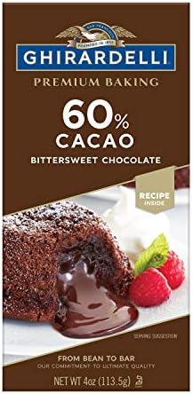 GHIRARDELLI Premium 60% Cacao Bittersweet Chocolate Baking Bar, 4 Ounce (Pack of 12)