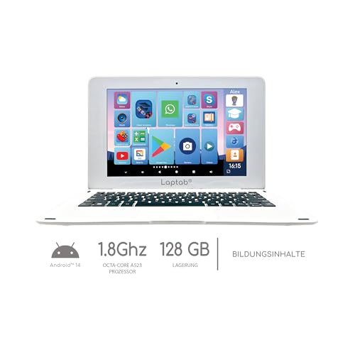 Lexibook, LAPTAB® 10, Laptop mit Touchscreen, Entwickelt für die ganze Familie, Bildungs- und Spaßinhalte, Powered by Android™, Kindersicherung, Ultraflach und leicht, LT10EN