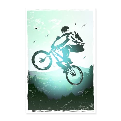 Spreadshirt BMX Vélo Cool Sport Idée De Cadeau Poster 60x90 cm, taille unique, blanc
