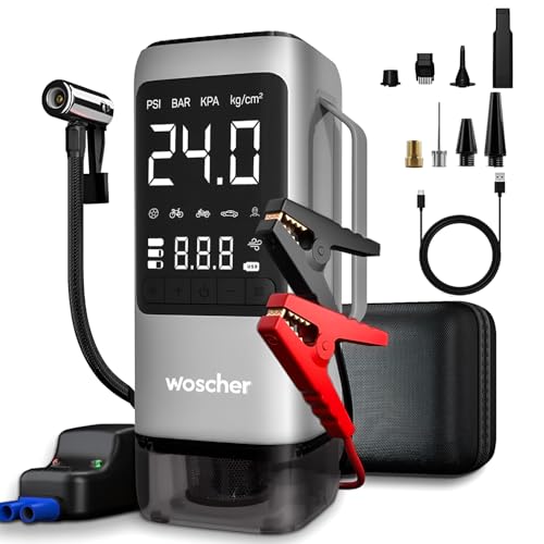 Woscher i5 6 in1 Jump Starter Battery, Digital Tyre Inflator 150P...