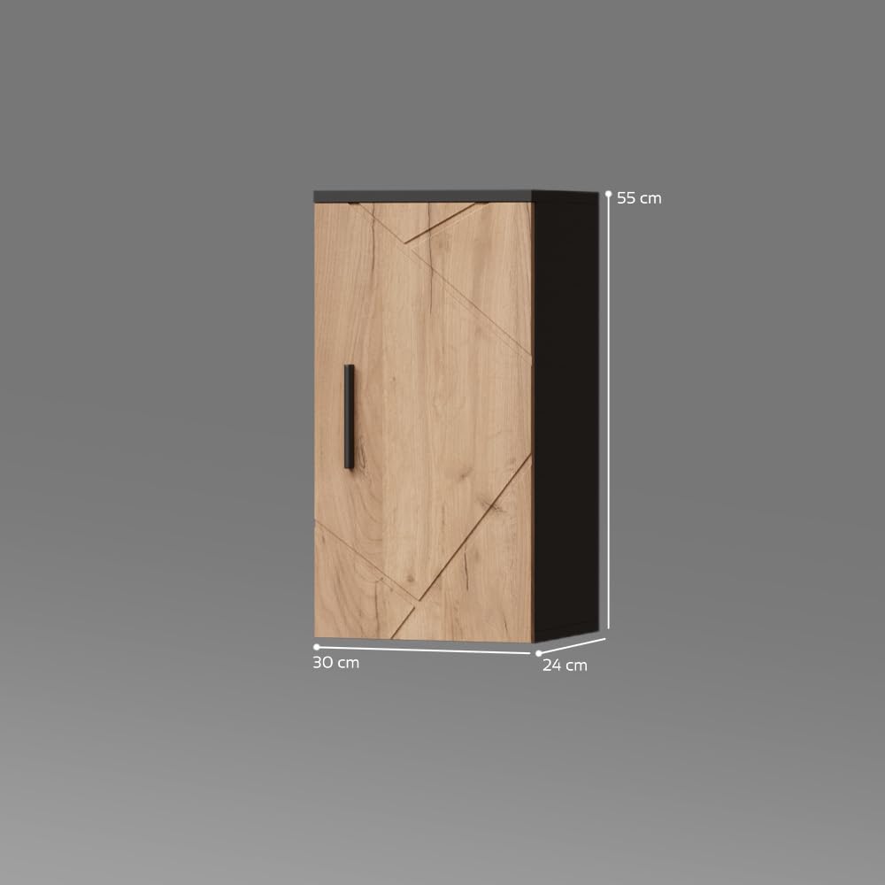Livinity Armario de baño Ronco, Oro Power Roble/Antracita, 30 x 59 cm
