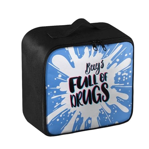 Image of Gomyblomy Blue First Aid Kit Bag Empty Emergency Kit Bags Full of Drugs Print Lightweight Storage Pouch for First Aid Supplies Organizer Travel Medicine Bag with Zippers and Handle