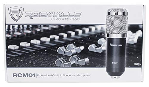 Rockville Rcm01 Pro Studio Recording Condenser Microphone Mic+Metal Shock Mount Black #TOP6