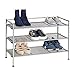 Seville Classics Multi Level Shoe Rack Sturdy Freestanding Shelf for Bedroom, Closet, Entryway, Stackable Durable Metal Home Storage, 3-Tier, 12-Pair Mesh, Satin Pewter Mesh 1 Piece