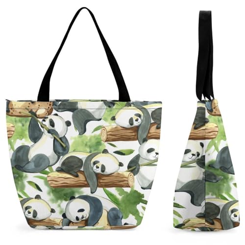 Sac à bandoulière panda noir et blanc grand volume, sac à main femme résistant