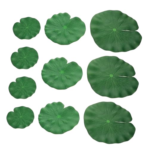 Yardwe 10piezas Nenúfares Artificiales Flotantes Realistas para Estanque Piscina Decoración De Jardín De Accesorios para Estanques De Agua para Peceras