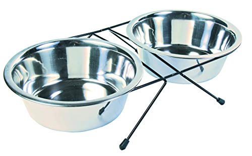 Trixie Bowl set stainless steel metal 2 × 18 l ø 21 cm 44 × 9 × 23 cm
