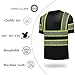 DPSAFETY High Visibility Shirts Quick Dry Safety T Shirts with Reflective Strips and Pocket Short Sleeve Mesh Hi Vis Construction Work Class 2 Shirt for Men/Women Black,Large