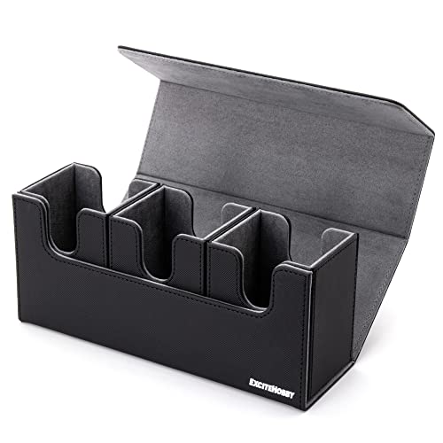 EXCITEHOBBY トレカ 3つのデッキケース トレーディング スリーブに入れたまま保存 カードケース 汎用的なトレーディングカードサイズに対応(スタンダート/スモール) 約300枚収納 マグネット開閉機能付き