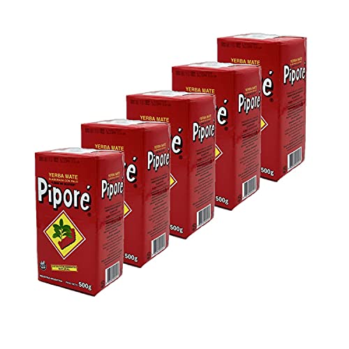 Yerba Maté - Set di 5 pezzi, piporate, confezione da 500 g