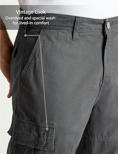 Image of Symbol Premium Men's Regular Fit Washed Cargo Pants (Pure Cotton | Relaxed Fit)