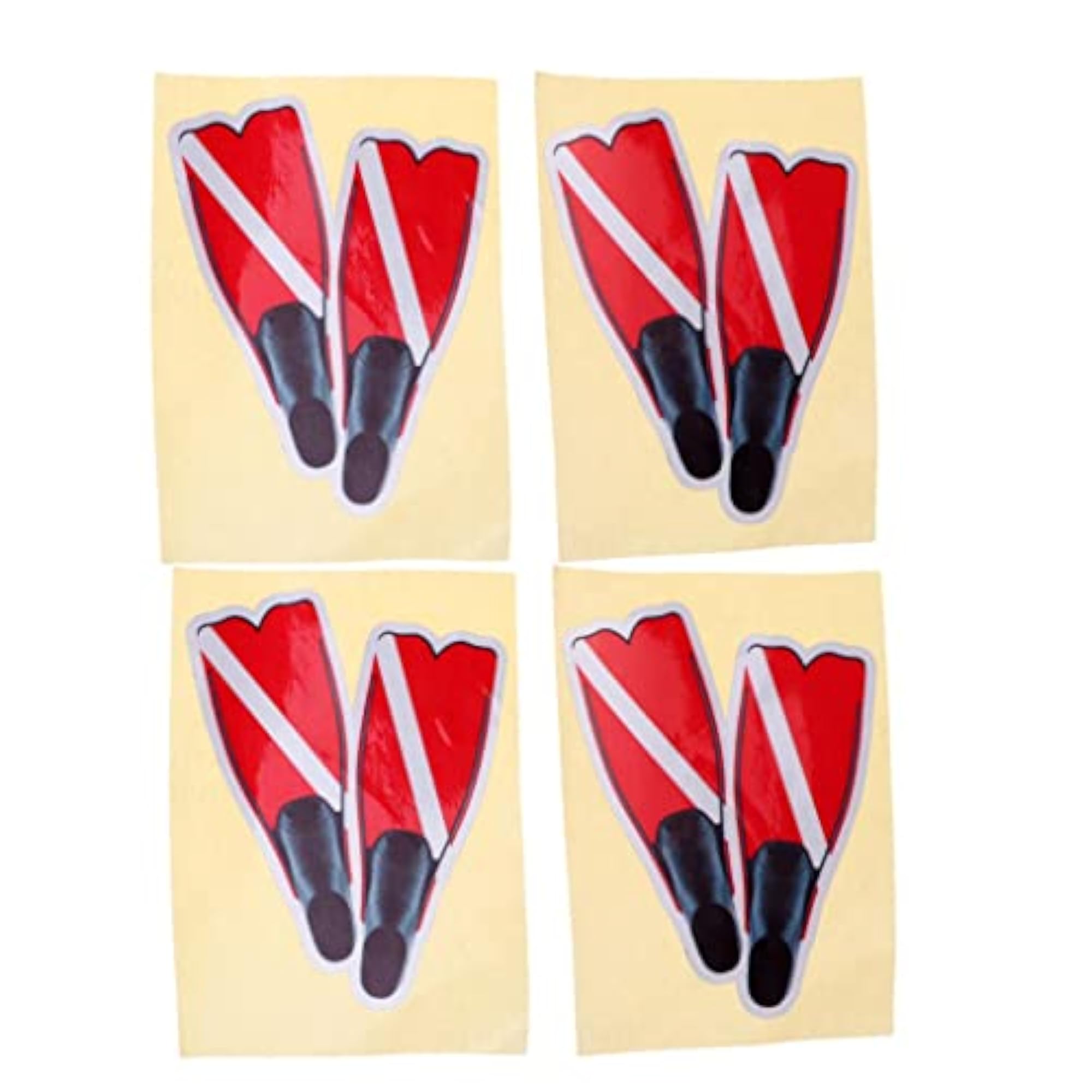 4 Pieces Waterproof Reflective Scuba Diving Dive Snorkel Sticker Decal Set