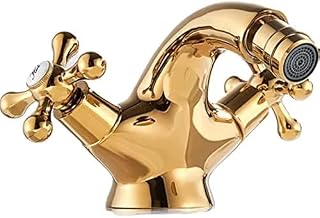 Grifo Para Lavabo, Bidé Dorado, Ducha, Grifo Para Lavabo De Baño, Manijas Dobles, De Agua Fría Y Caliente, Caño Giratorio De Latón Antiguo, Agua Para Inodoro-cromo,Dorado