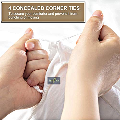 Image of Sofrito Micorfiber - Cotton Feel Duvet /Comforter Cover (Double - 91 inchx101 inch - Inches) with Solid Zipper Clousre - Bahama Blue | Solid Zipper Closure & Four Corner Ties |
