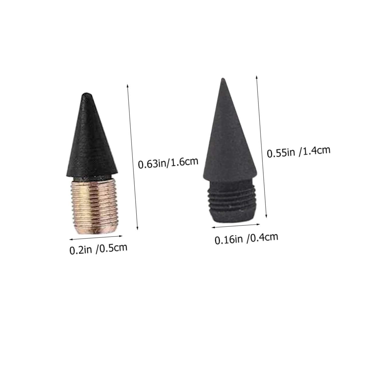 HOMSFOU 2sets Replaceable Pencil Nibs Non Sharpening Pencil Tips Drawing Tips Everlasting Graphite Nibs Lasting Refills 40pcs*2