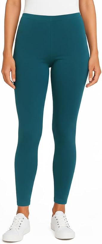 City Threads Womens Leggings 100% Cotton Made in USA - Soft Stretch, Comfortable for Yoga, Sports & Daily Wear