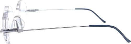 Miniatura 3 de Incredible Bargains The Steve - Lentes de lectura sin montura totalmente redondos, unisex, elegantes lectores circulares