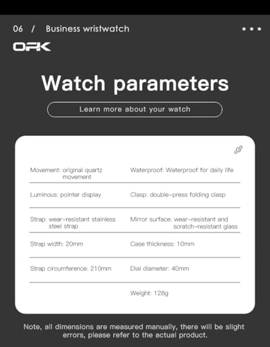 Image of OPK Watches for Men Diamond Roman Analog Mens Watches Waterproof Large Stainless Steel Men Wrist Watch Business Father Gift Watch Blue