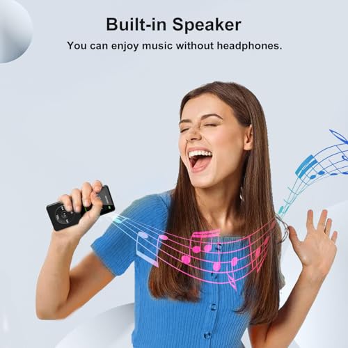 MP3 Player with Bluetooth Portable Music Player with HD Speaker,32GB Large Storage Player Supports Photos/Video Play/FM Radio/Voice Recorder/E-Book Reader,1.8\" Screen Supports up to 128GB-Black