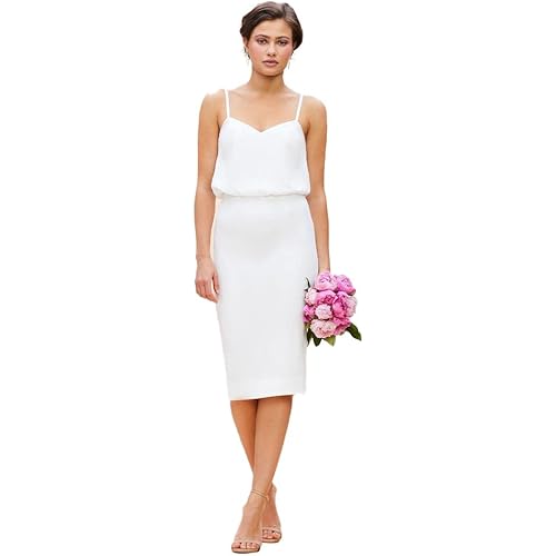 Dress the Population Women's Alondra Blouson Tank Pencil Skirt Midi Dress