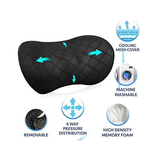 Life Design Lumbar Support Memory Foam Pillow – Lumbar Support Pillow For Office Chair – Lower Back Pain Relief – Great For Car Seat, Back Support, Computer Desk, Gaming Chair, Recliner Chair (Black) #TOP1