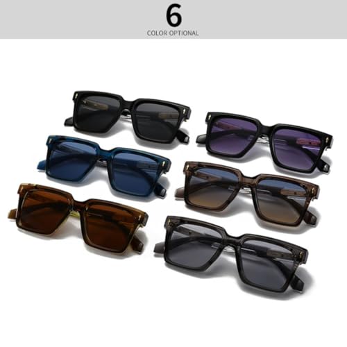 Lunettes de soleil classiques rivetées punk vintage tendance