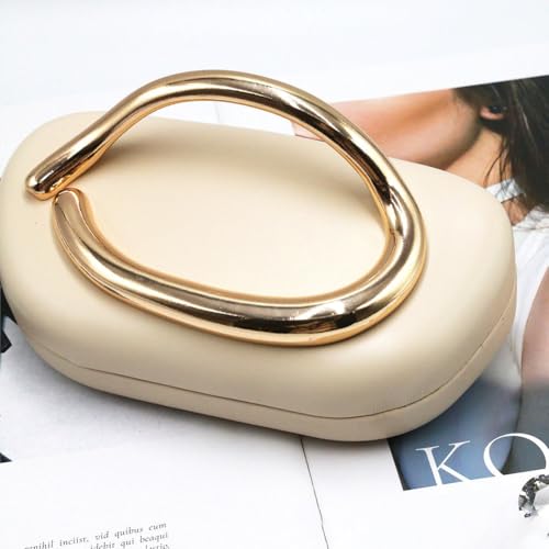 Image of Acrylic Clutch Purse for Women Classic Round Acrylic Evening Handbag Vintage Metal Handlebars Bag for Wedding Party Prom