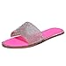 Sandali Sandali Piatti da Donna in Cristallo Scarpe Casual da Spiaggia per Interni (40,Rosa Caldo)