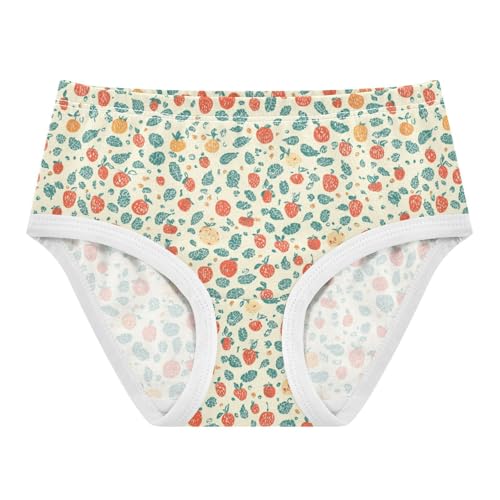 ZZKKO Abstract Strawberry Orange Leaves Girls Underwear Toddler Panties for Girls Comfort Brief Size 2-8T