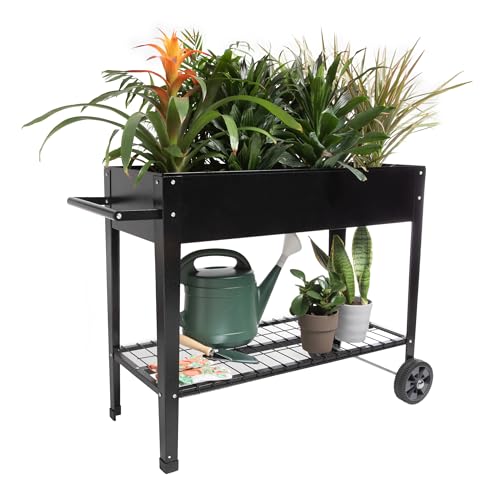 Home-Complete Raised Garden Bed - Planter Box with Storage Shelf