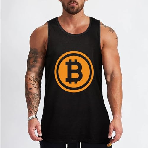 Bitcoin Logo Tank Tops Men Sleeveless Gym Shirts Printed Vest Beach T Shirt Summer Tops - Image 3