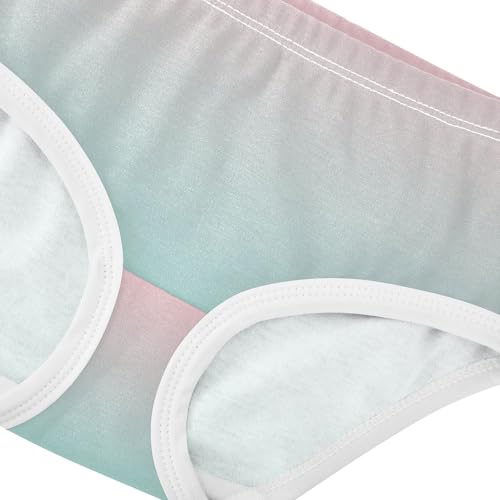 Joisal Blush Pink Green Blue Gradient Panties Little Girl Toddlers Underwear Floral Cotton Bright Kids Undies Briefs 2t4