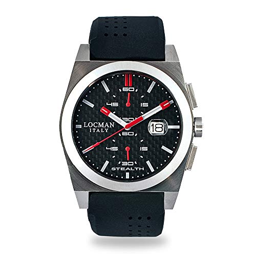 Locman Italy, orologio da uomo, design Stealth, con cronografo, colore