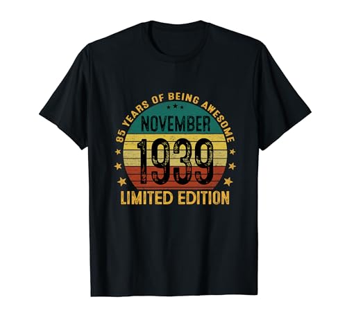 Fabricado En 1939 85 Años Cumpleaños Hombre Noviembre 1939 Camiseta