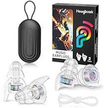 Hearprotek Concert Ear Plugs, 2 Pairs Reusable High Fidelity Musician Ear Plugs, Purple, Silicone, Earplugs, Earplug, Noise Protection