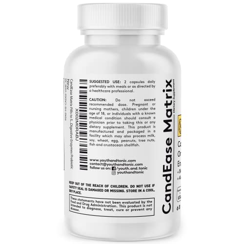 Candease Matrix Pills & Colon Cleanser & Complete Detox Matrix Fast Kit Bundle 3Pk | Caprylic Acid Oregano Protease & Cellulase Enzymes Laxatives Acv Chromium & 100 Bil Cfu/G Digestive Probiotics #TOP7