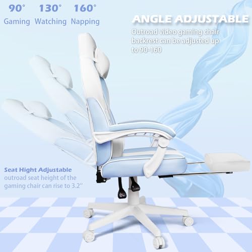 Image of LEMBERI Big and Tall Gaming Chair 400lb Capacity, Heavy-Duty Office Chair with Reinforced Footrest, Wide Seat High Back PC Desk Chair with Linkage Armrests, Thickened Steel Frame, PU Leather