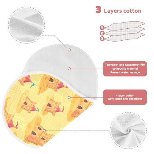 Sandcastel Summer Cotton Muslin Burp Cloth Easy Care Feeding Cloth for Unisex boy and Girl Set of 2, 22x11in 5