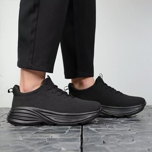 Image of WJA Men's Non Slip Walking Shoes Lightweight Breathable Casual Running Shoes Fashion Sneakers Mesh Workout Sports Shoes