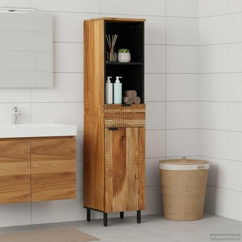 Genérico Gabinete de Lavabo para Baño con cajón Madera de Acacia Sólida,Mobiliario,Armarios y Almacenamiento,Tocadores,Tocadores de baño-4017778
