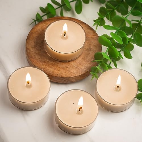 Image of AuraDecor Scented Soy Wax Acrylic Tealight Candle, Organic Luxury Aroma, Aromatic /Aromatherapy Votive Candle || Burn Upto 9 Hours (Lime Basil & Mandarin, Set of 4 Jumbo Tealight)