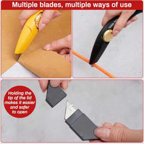 Image of WILLBOND 4 Pcs Navajas Para Roofing Knife, Green, Black, Red, Yellow