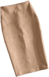 [イノヤ] ペンシルスカート タイトスカート スェードスカート ひざ丈 ミモレ丈 レディース 春夏秋 無地 オフィス カジュアル ミモレ丈タイトスカート 伸縮 スリット入り ハイウエスト ファッション Aライン 着痩せ シルエット エレガント ビジネス