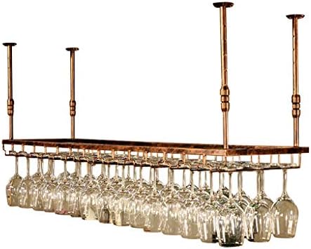 Wine Rack,Retro Metal Ceiling Wine Bottle Holder Hanging Stemware Rack Mounted Goblet Shelf for Bar & Dining Room Wine STO Solut，（Black，150×40cm）